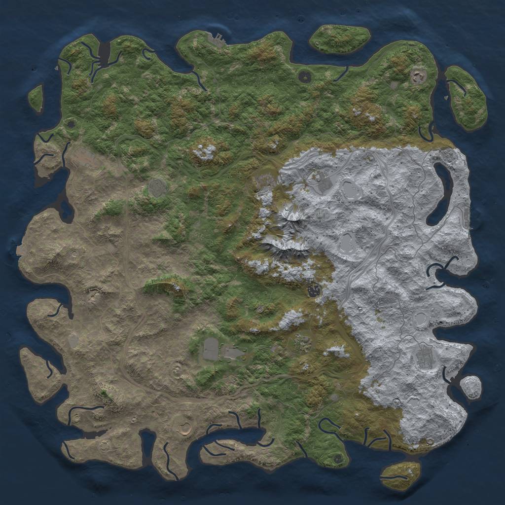 Rust Map: Procedural Map, Size: 6000, Seed: 773357006, 19 Monuments