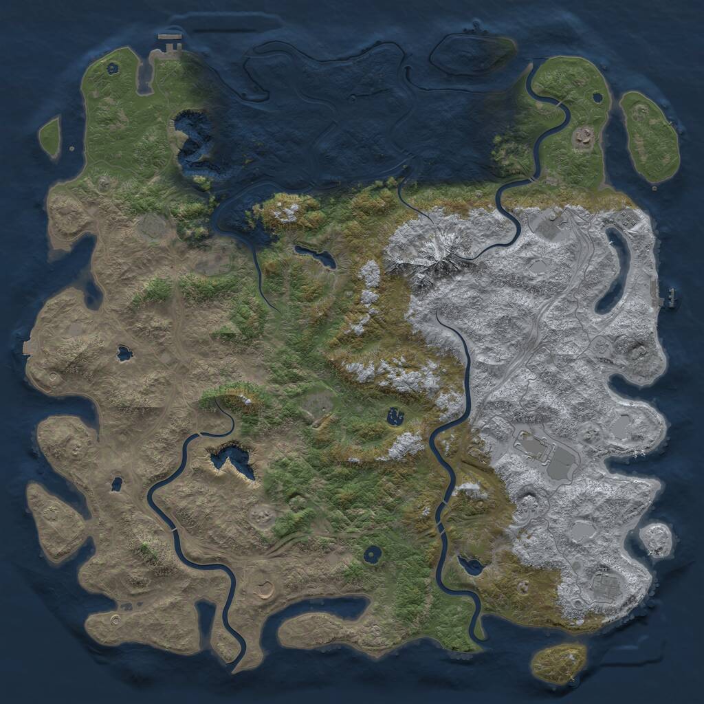 Rust Map: Procedural Map, Size: 6000, Seed: 773357006, 17 Monuments