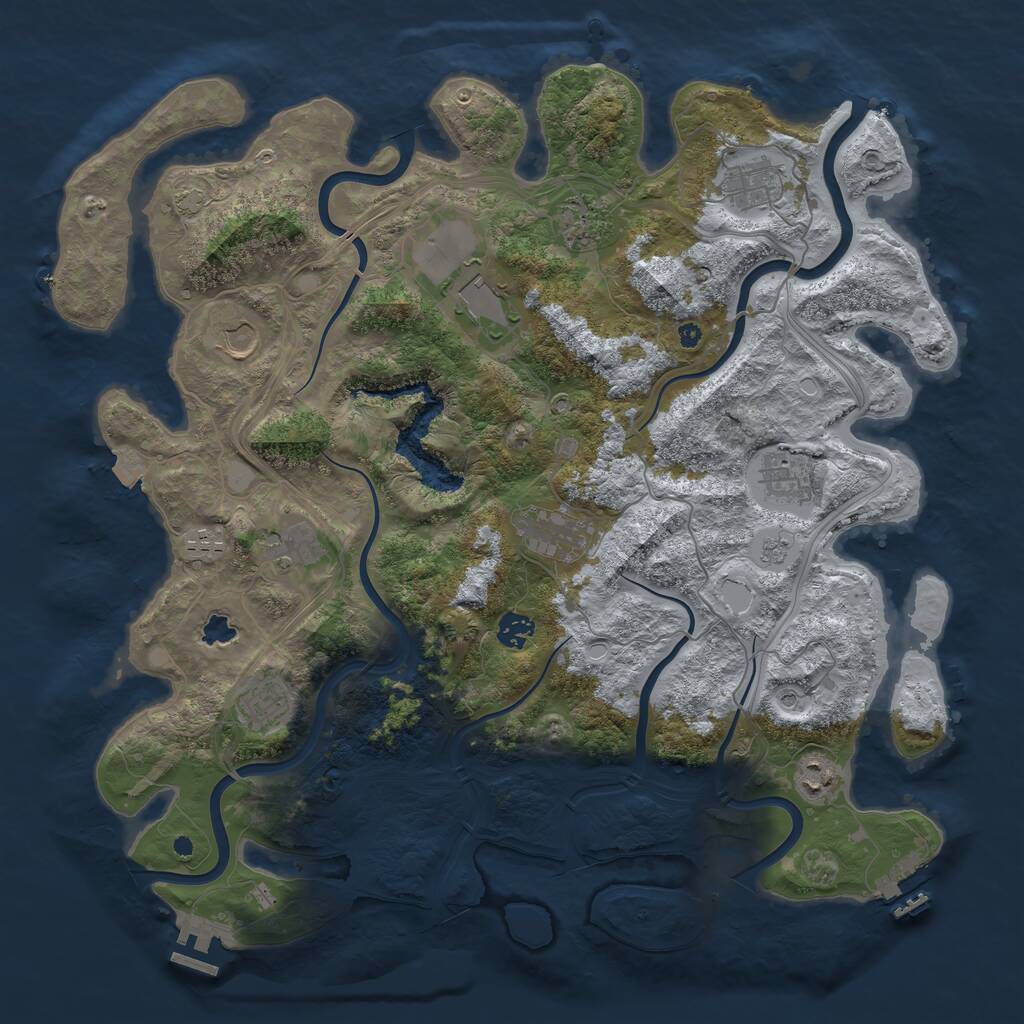 Rust Map: Procedural Map, Size: 4250, Seed: 86517000, 17 Monuments