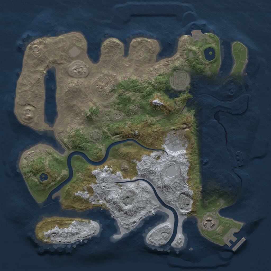 Rust Map: Procedural Map, Size: 3250, Seed: 17679, 10 Monuments