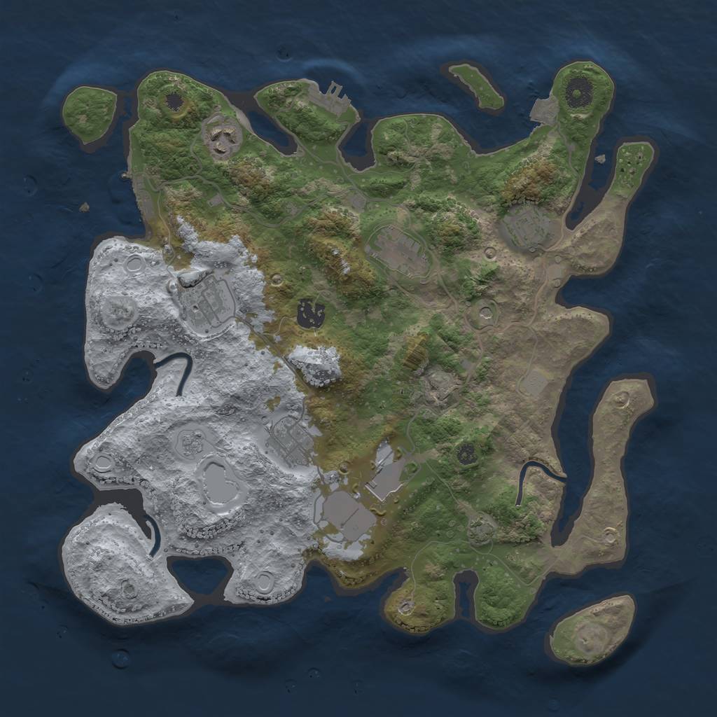 Rust Map: Procedural Map, Size: 3600, Seed: 95323582, 15 Monuments