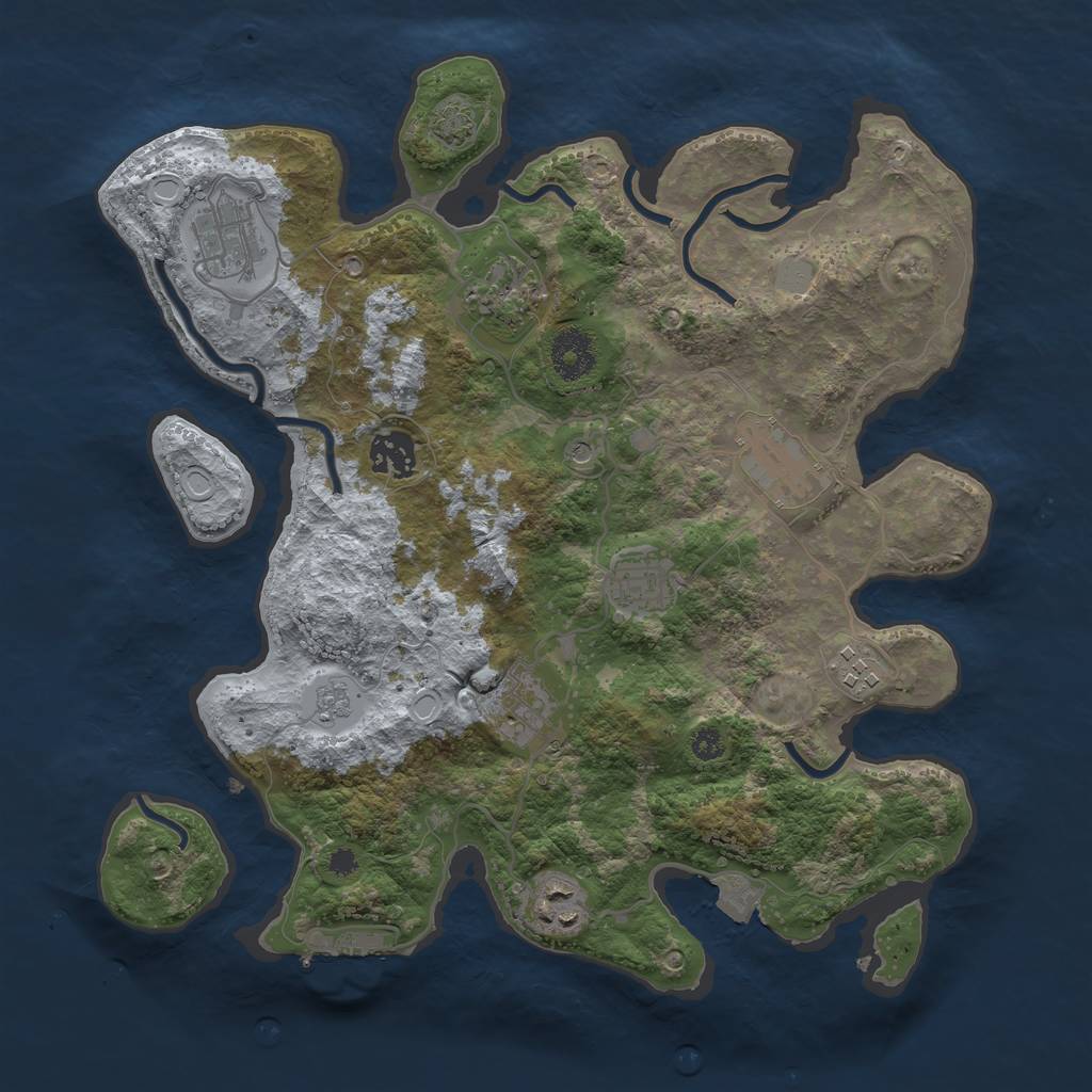 Rust Map: Procedural Map, Size: 3400, Seed: 3765926, 15 Monuments
