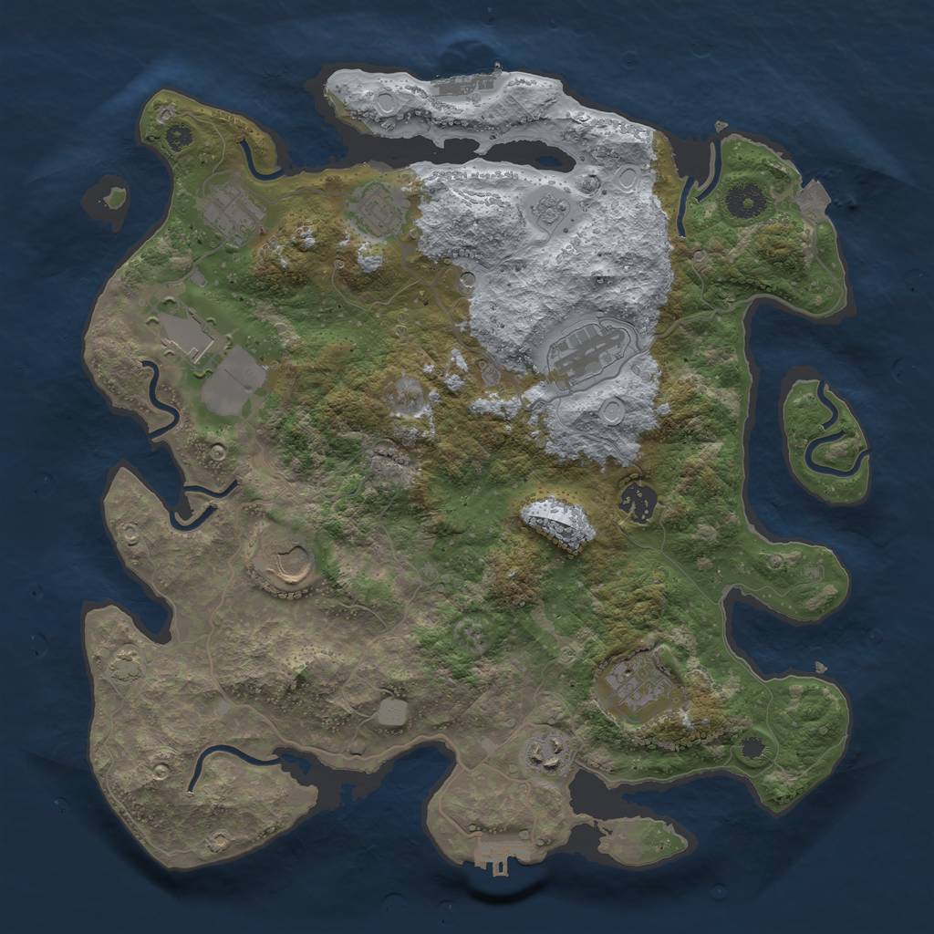 Rust Map: Procedural Map, Size: 3700, Seed: 88914275, 16 Monuments