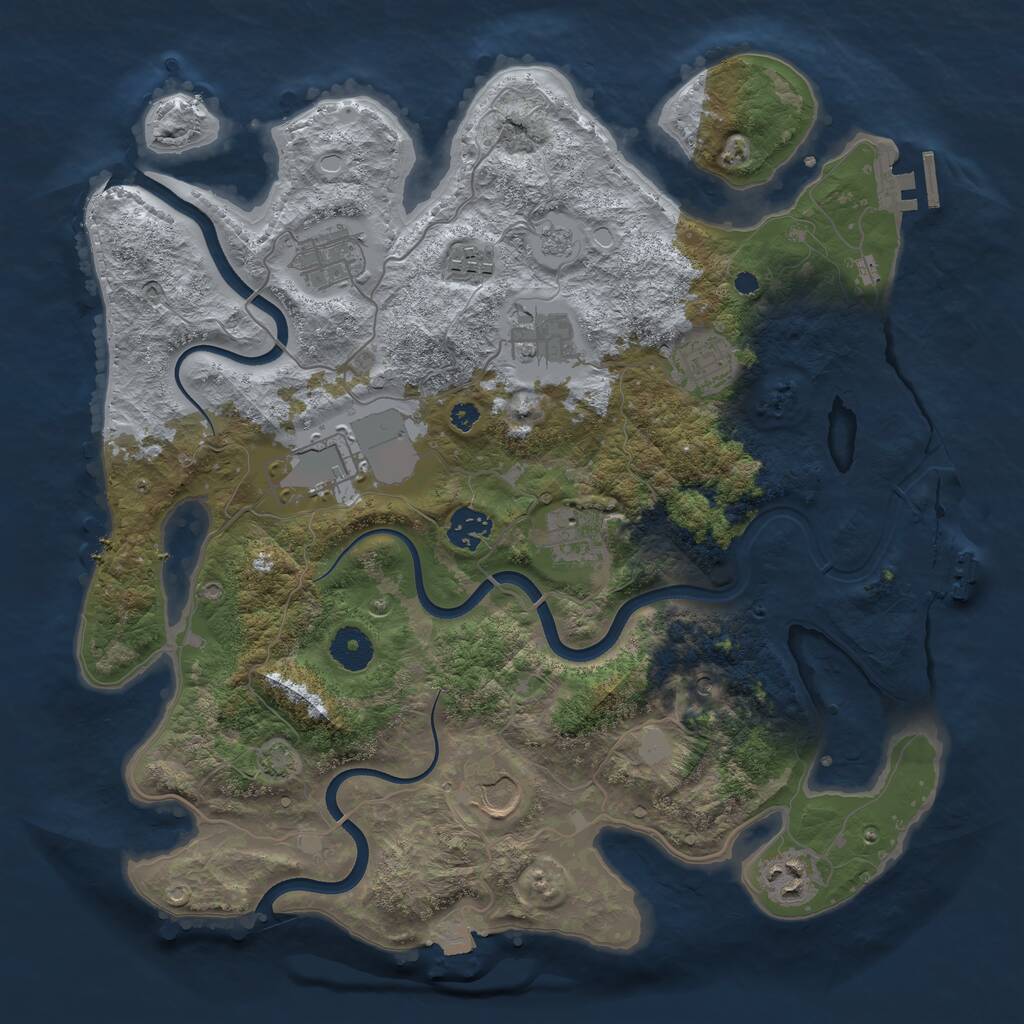 Rust Map: Procedural Map, Size: 3650, Seed: 97136872, 15 Monuments