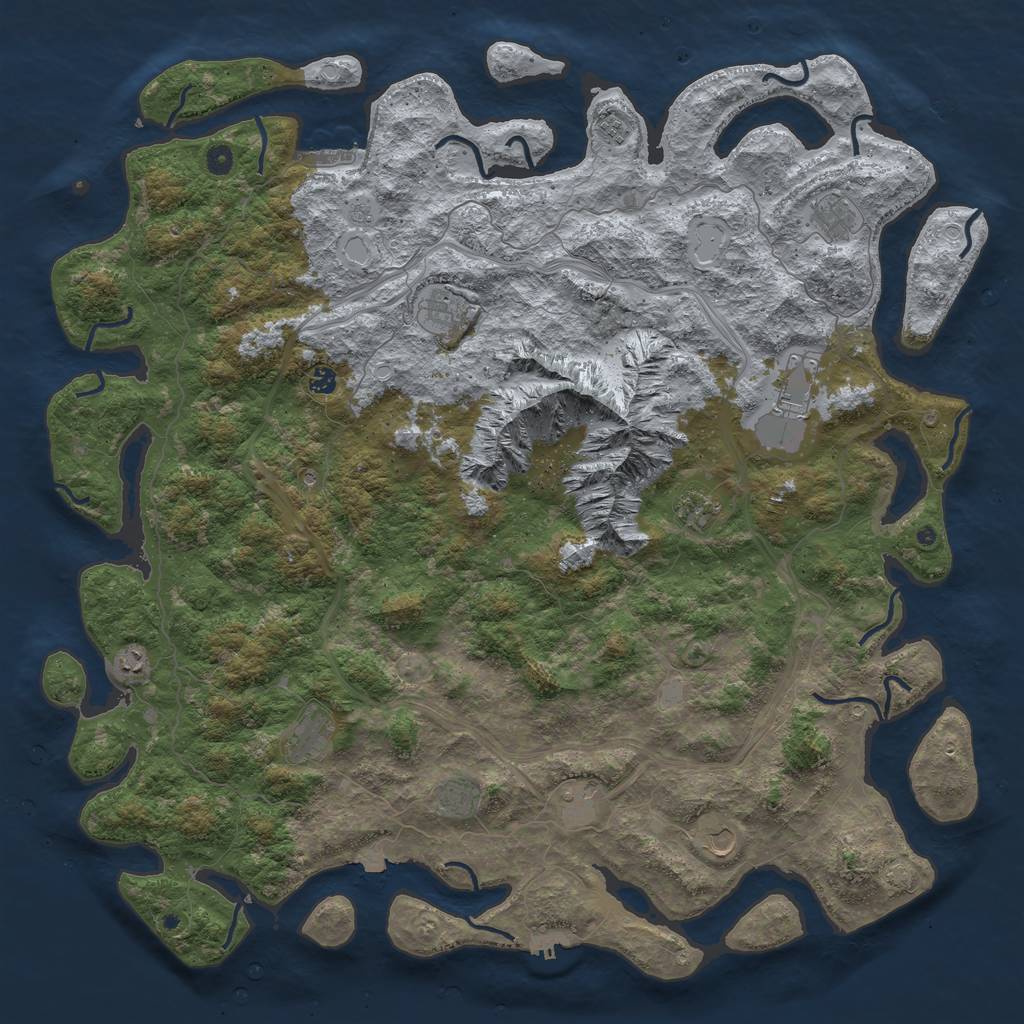 Rust Map: Procedural Map, Size: 5555, Seed: 1148863778, 19 Monuments
