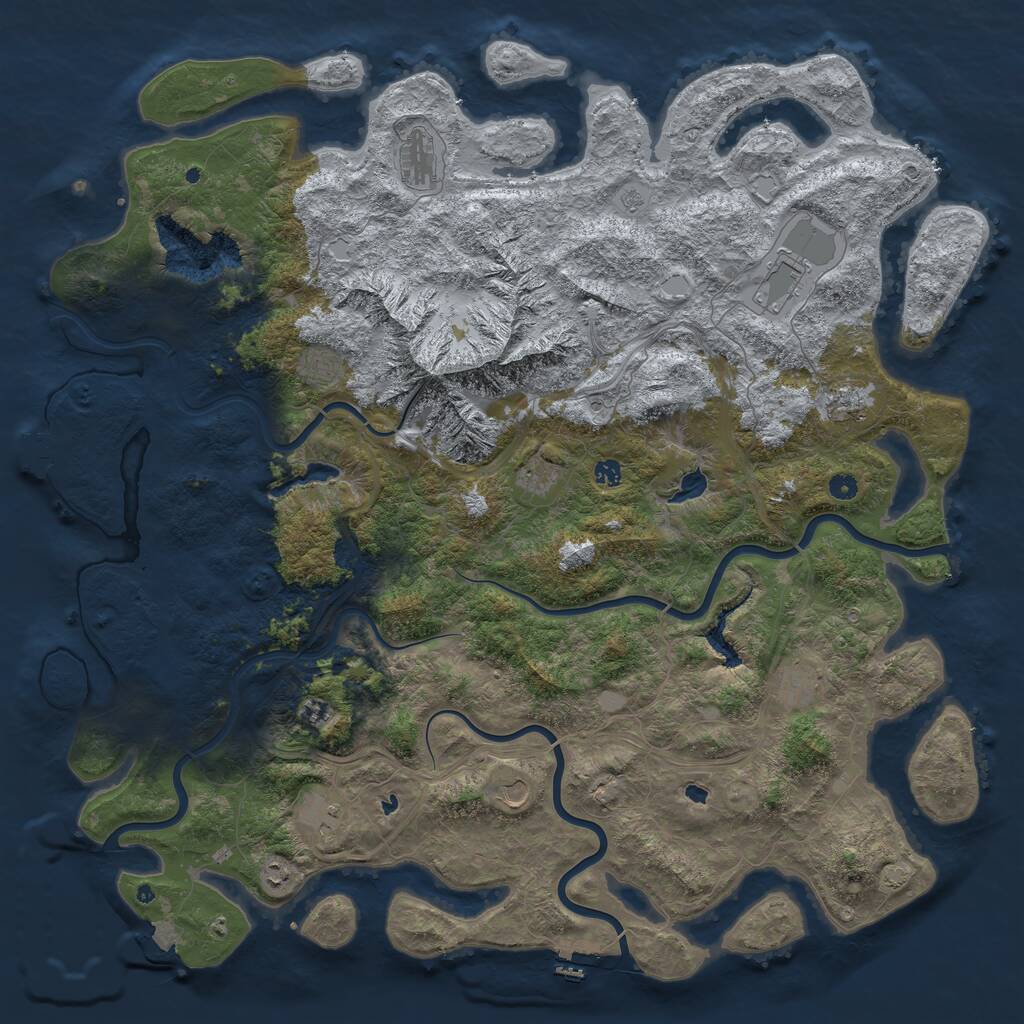 Rust Map: Procedural Map, Size: 5555, Seed: 1148863778, 17 Monuments