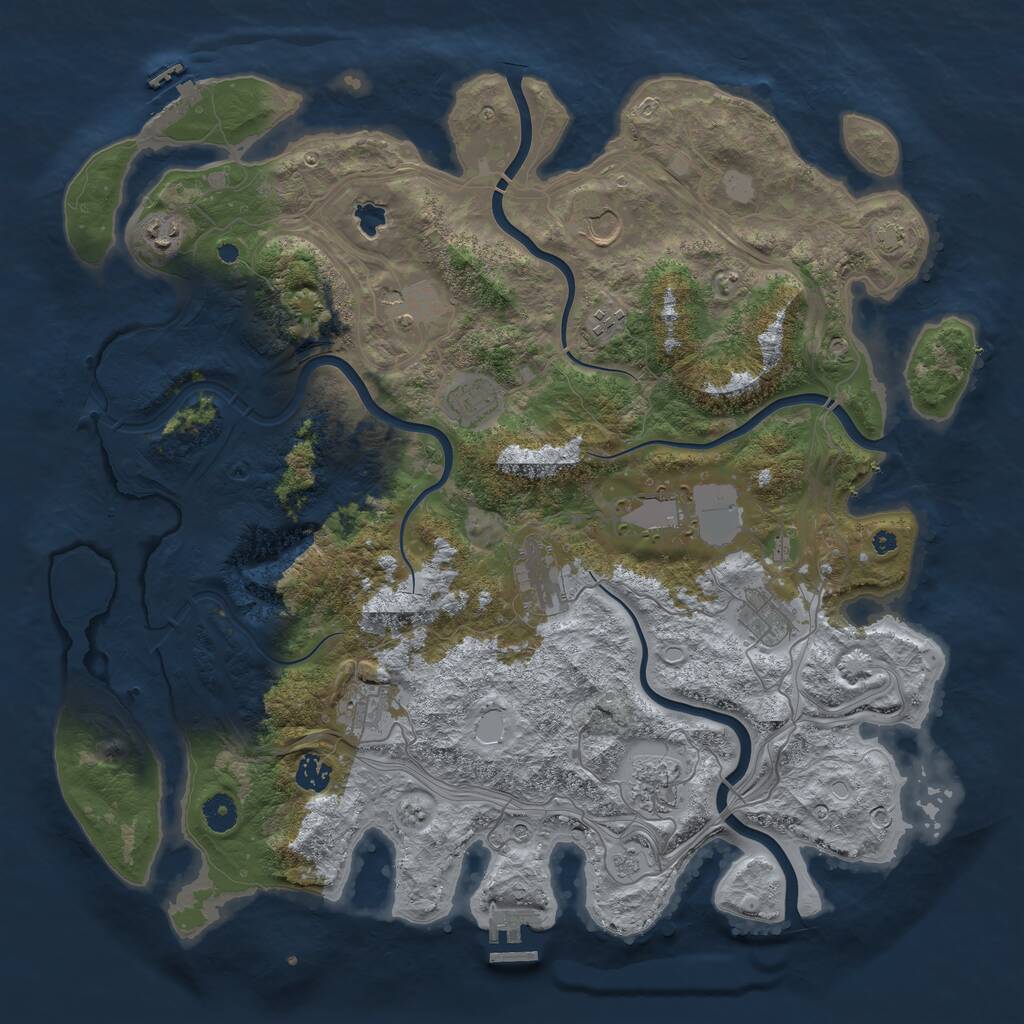 Rust Map: Procedural Map, Size: 4300, Seed: 49531170, 17 Monuments