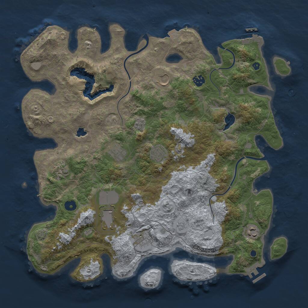 Rust Map: Procedural Map, Size: 4100, Seed: 526256, 15 Monuments