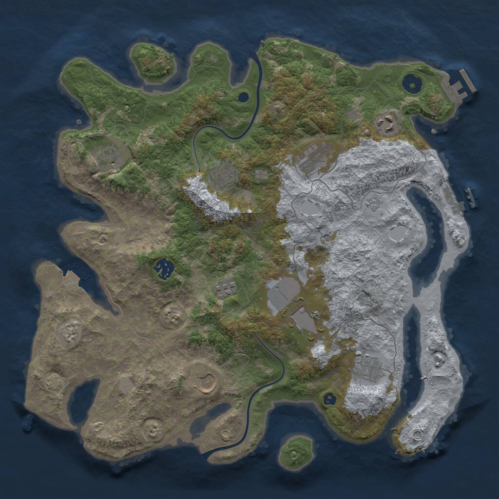 Rust Map: Procedural Map, Size: 3850, Seed: 4589193, 15 Monuments