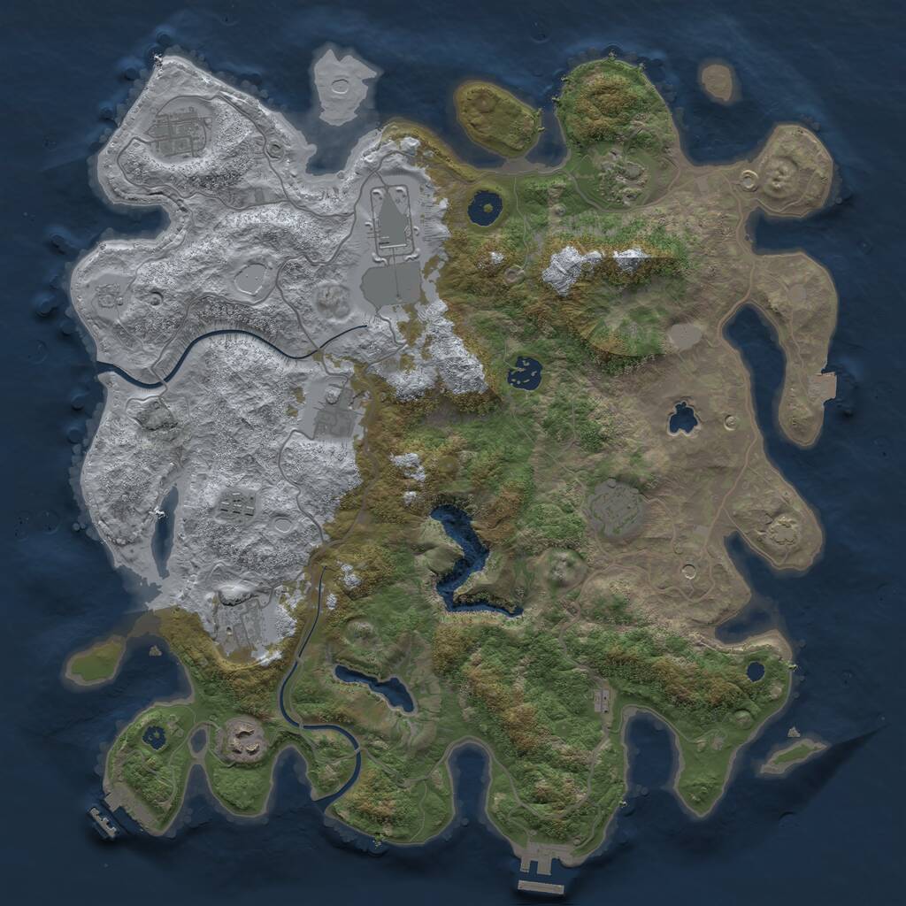 Rust Map: Procedural Map, Size: 4000, Seed: 22041966, 15 Monuments