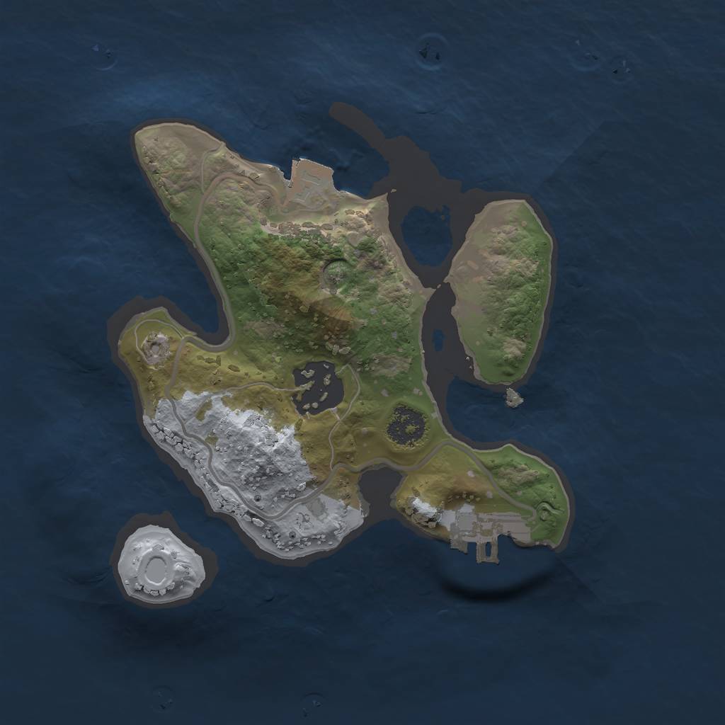Rust Map: Procedural Map, Size: 2000, Seed: 1186261332, 5 Monuments