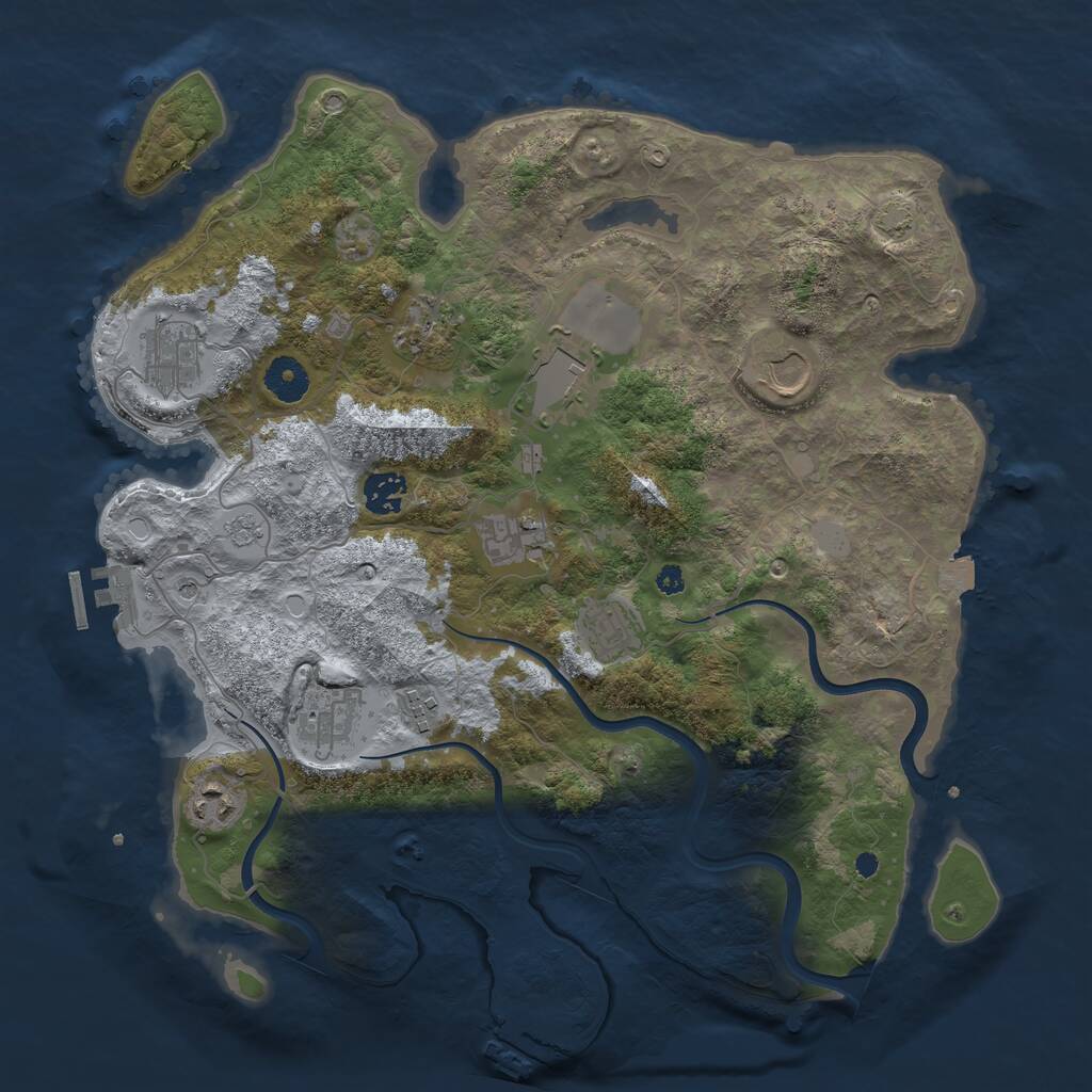 Rust Map: Procedural Map, Size: 3750, Seed: 109719821, 16 Monuments