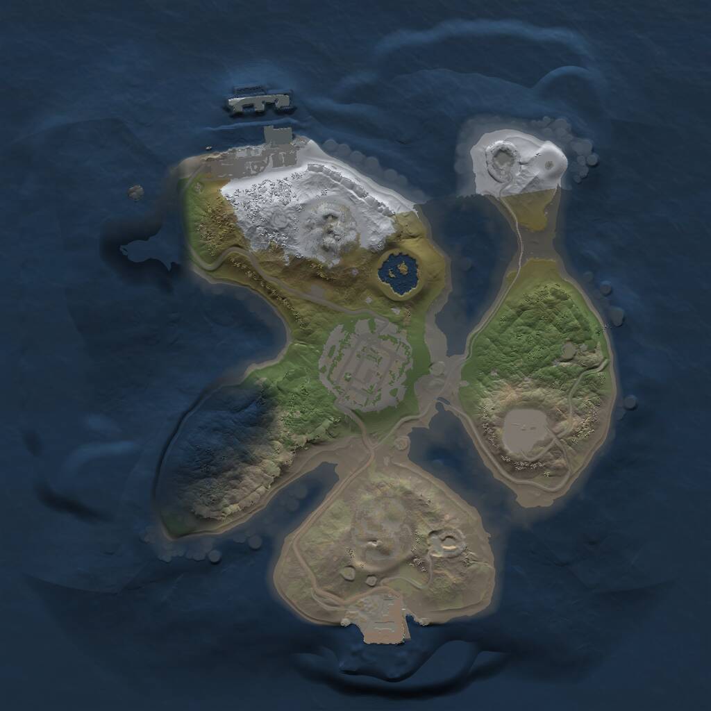 Rust Map: Procedural Map, Size: 1800, Seed: 124512512, 3 Monuments