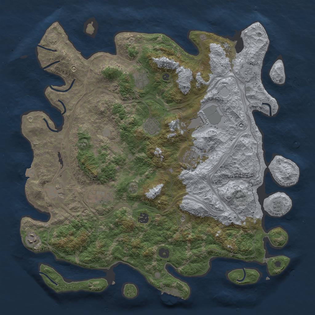 Rust Map: Procedural Map, Size: 4400, Seed: 31908227, 16 Monuments