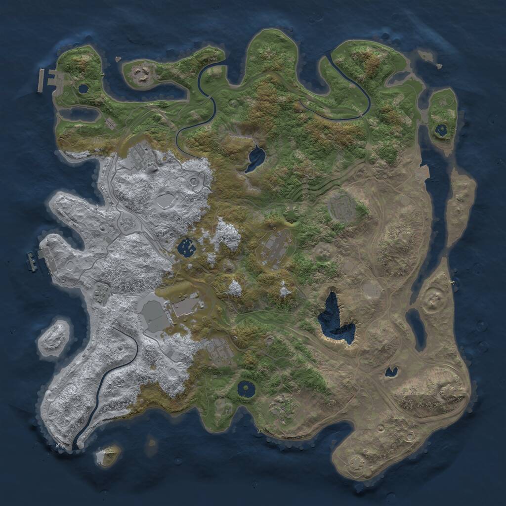 Rust Map: Procedural Map, Size: 4300, Seed: 41375181, 15 Monuments