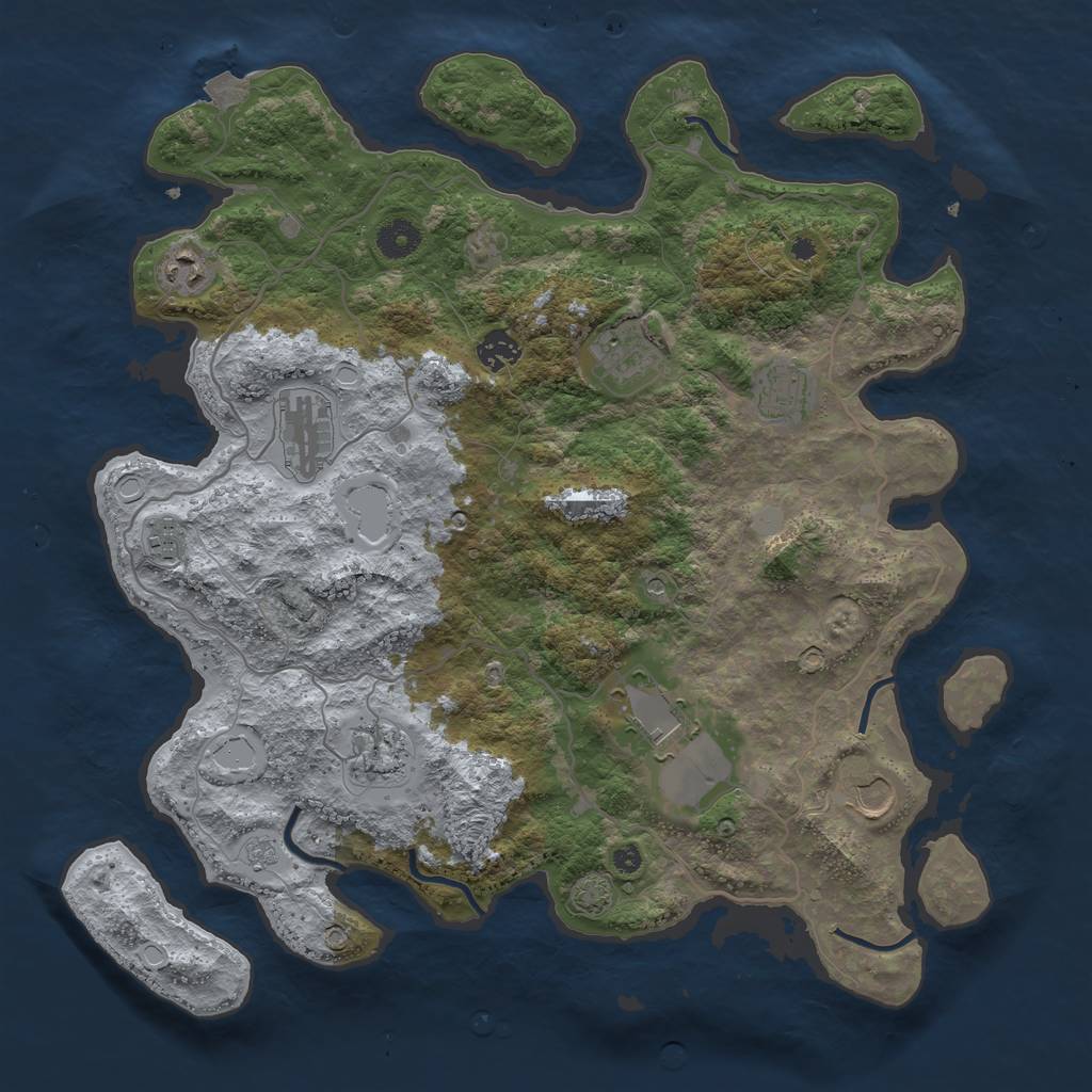 Rust Map: Procedural Map, Size: 4000, Seed: 74529824, 15 Monuments
