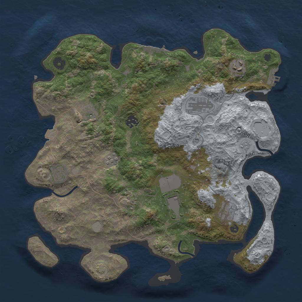 Rust Map: Procedural Map, Size: 3650, Seed: 98485291, 17 Monuments