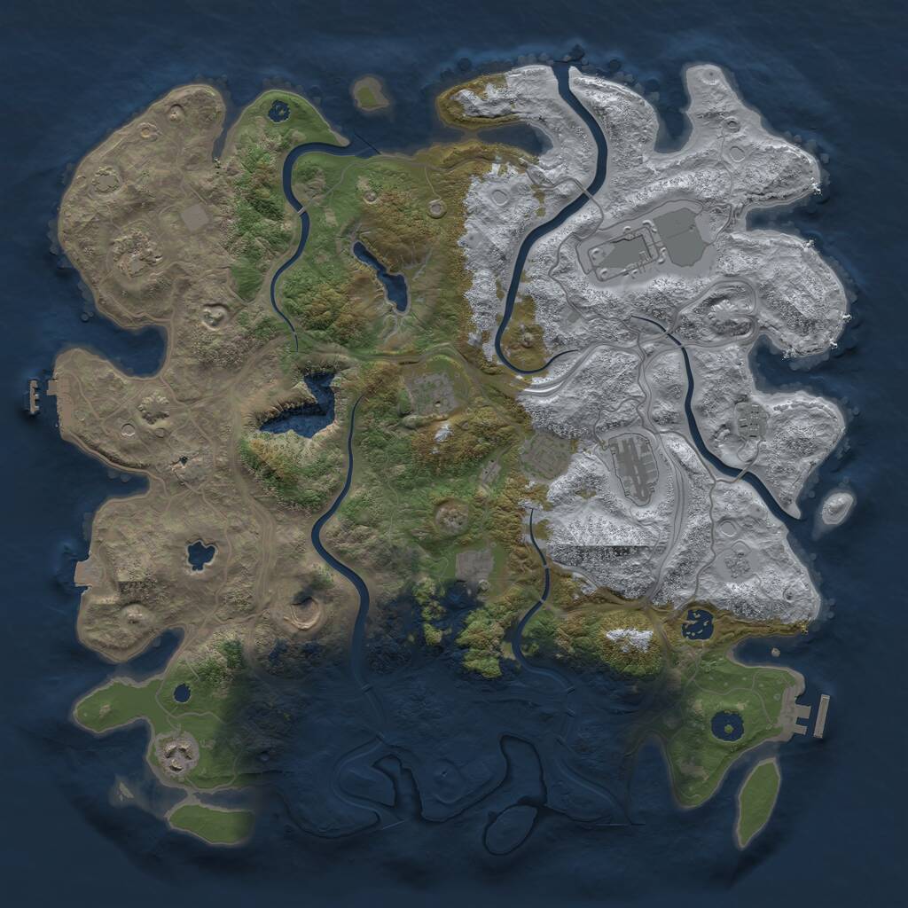 Rust Map: Procedural Map, Size: 4250, Seed: 36758711, 16 Monuments