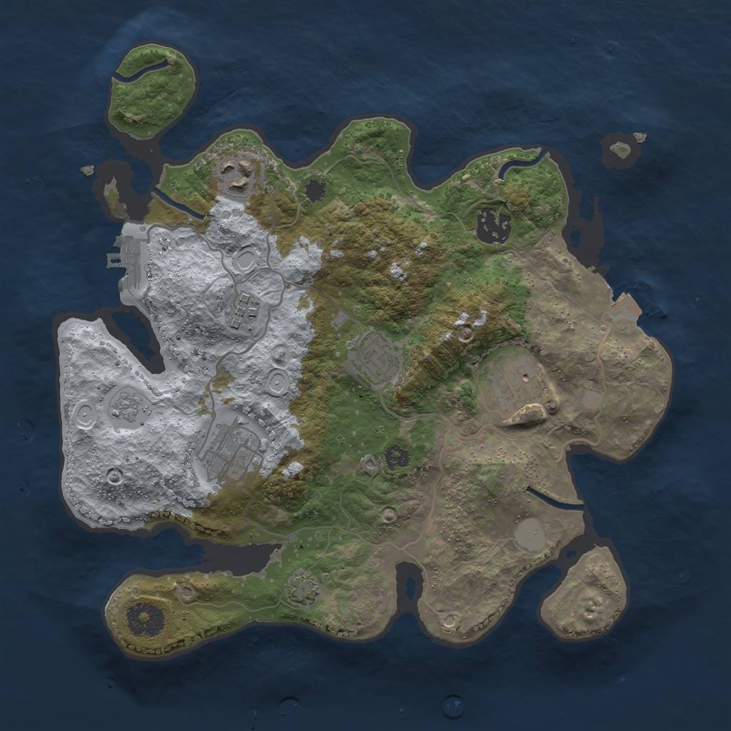 Rust Map: Procedural Map, Size: 3000, Seed: 4290387, 12 Monuments