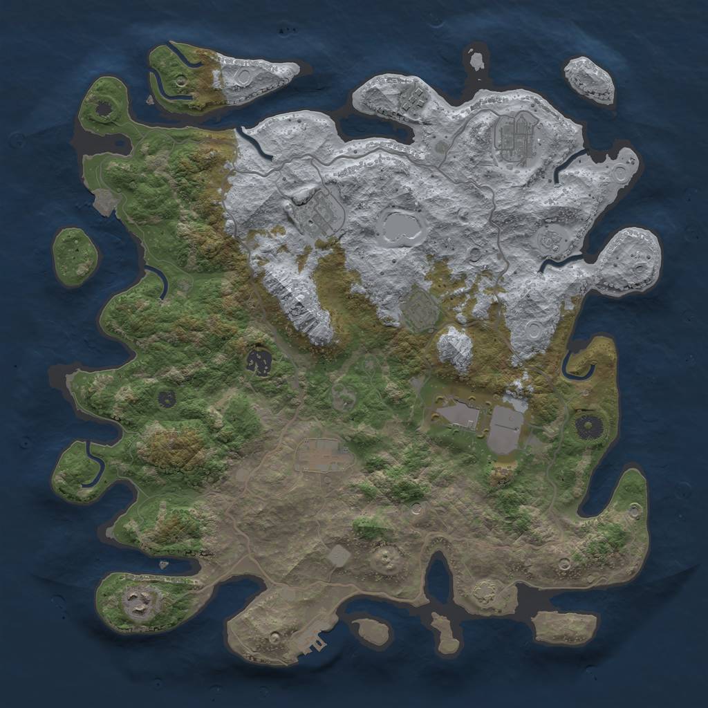 Rust Map: Procedural Map, Size: 4000, Seed: 1068032521, 15 Monuments