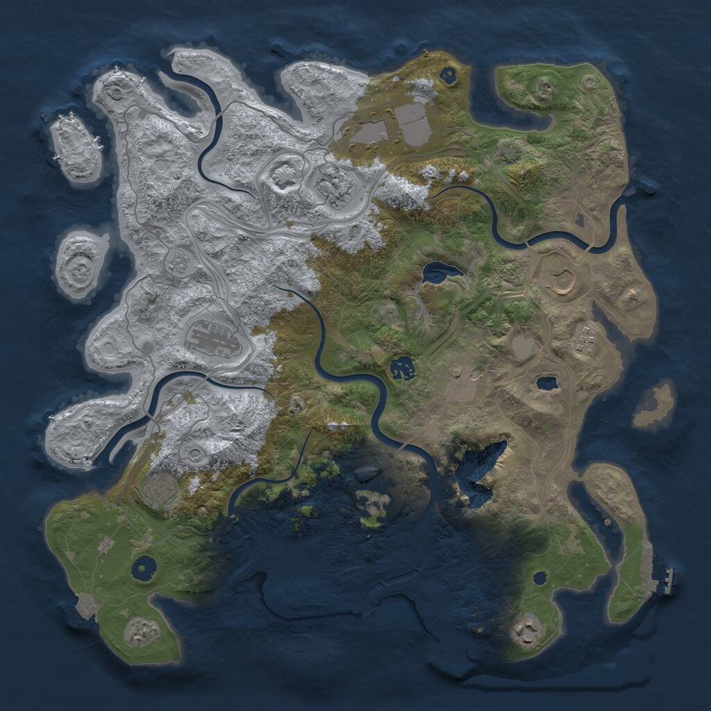 Rust Map: Procedural Map, Size: 4300, Seed: 20101494, 16 Monuments