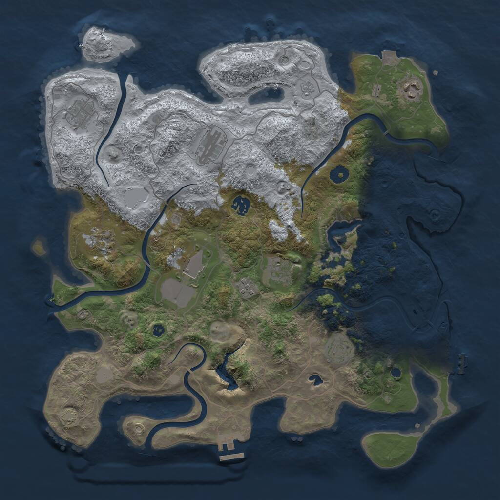 Rust Map: Procedural Map, Size: 4100, Seed: 78753110, 15 Monuments