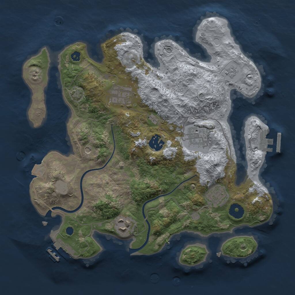 Rust Map: Procedural Map, Size: 3000, Seed: 8520, 11 Monuments