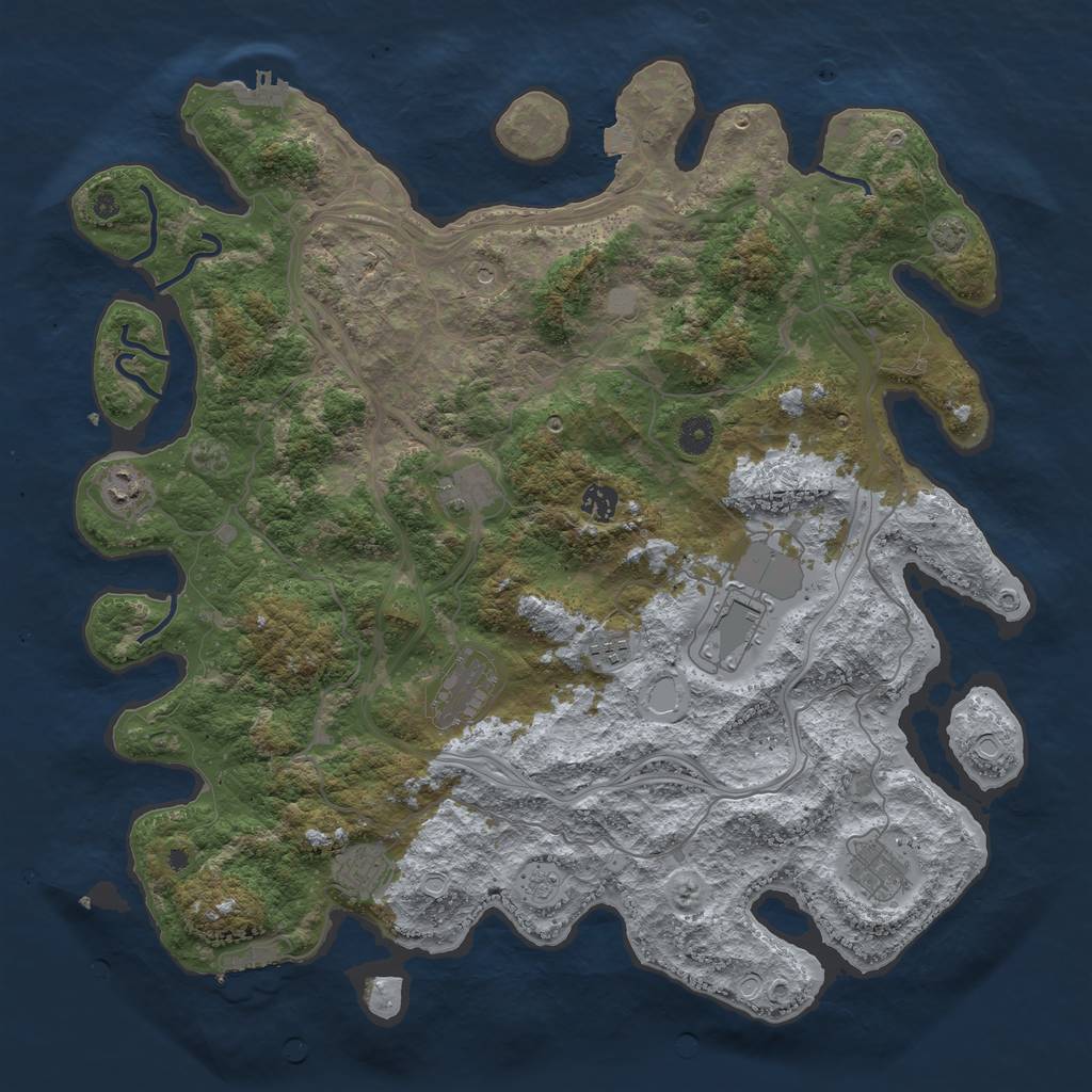 Rust Map: Procedural Map, Size: 4400, Seed: 81747688, 16 Monuments