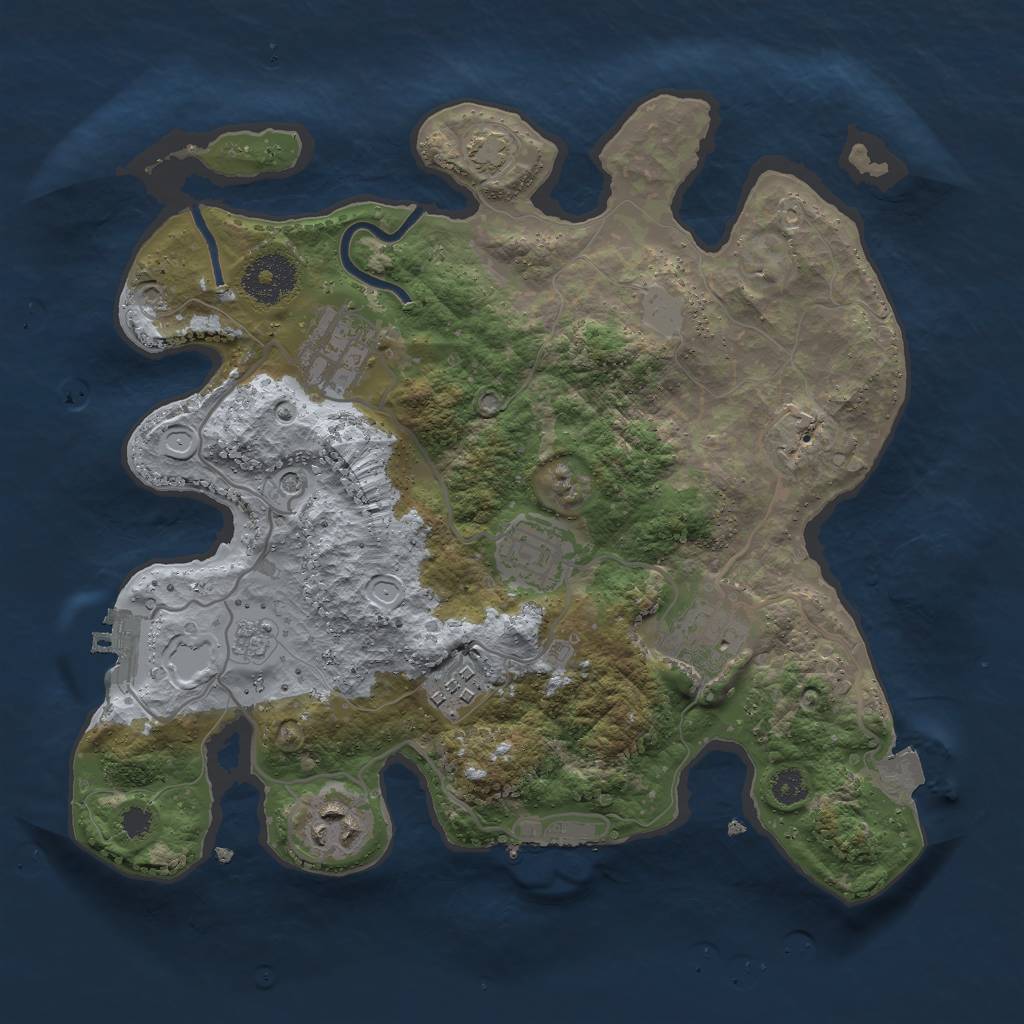 Rust Map: Procedural Map, Size: 3000, Seed: 7150, 13 Monuments