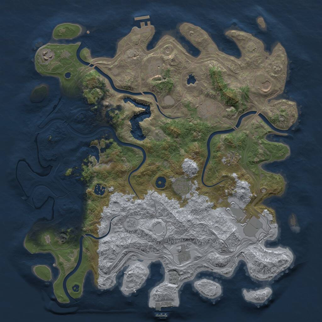 Rust Map: Procedural Map, Size: 4300, Seed: 3664693, 16 Monuments