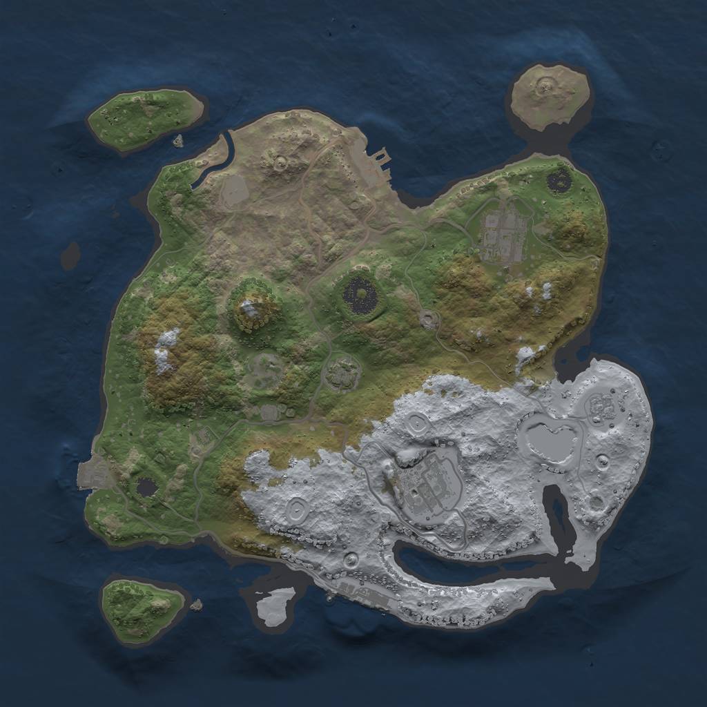 Rust Map: Procedural Map, Size: 3000, Seed: 320052497, 9 Monuments