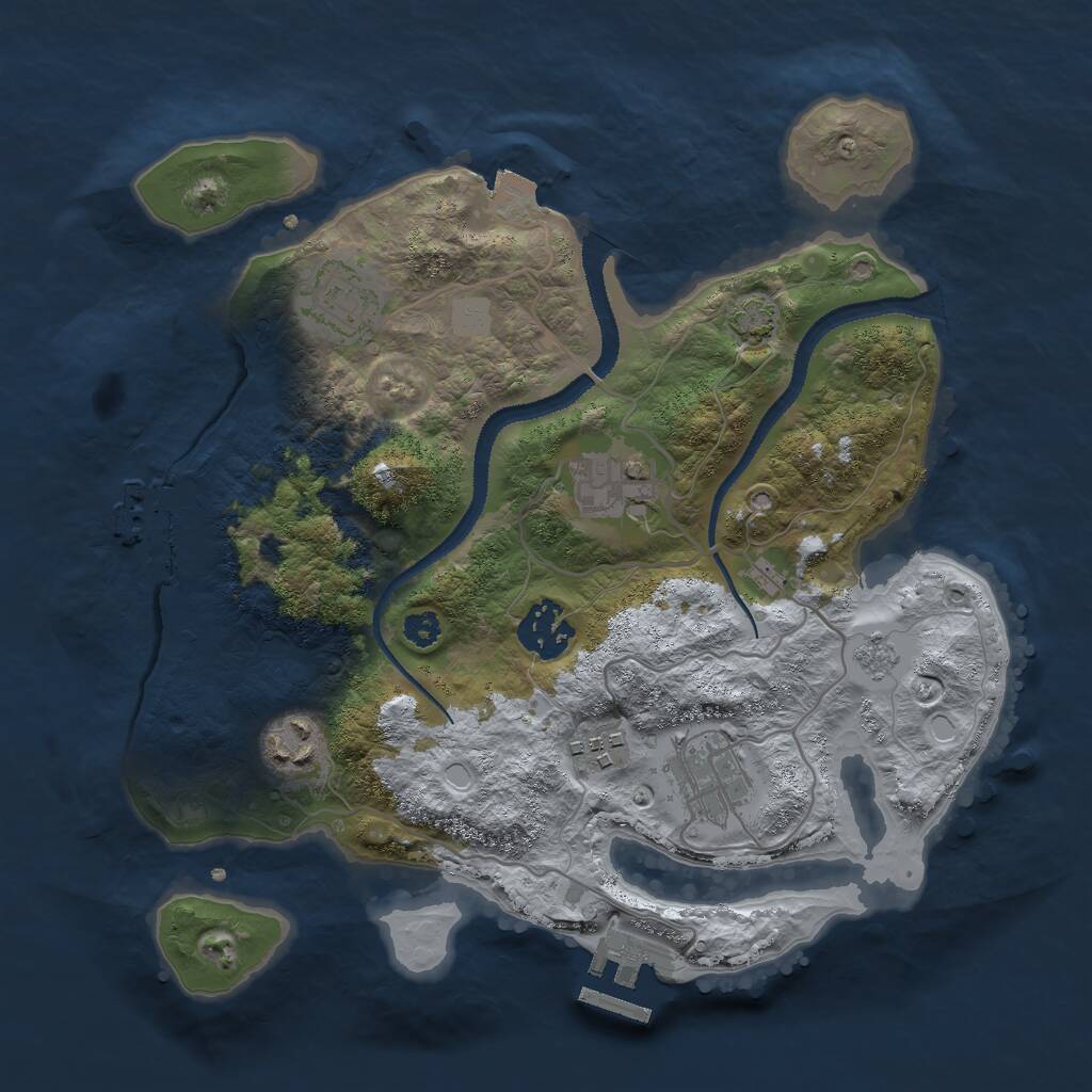 Rust Map: Procedural Map, Size: 3000, Seed: 320052497, 11 Monuments