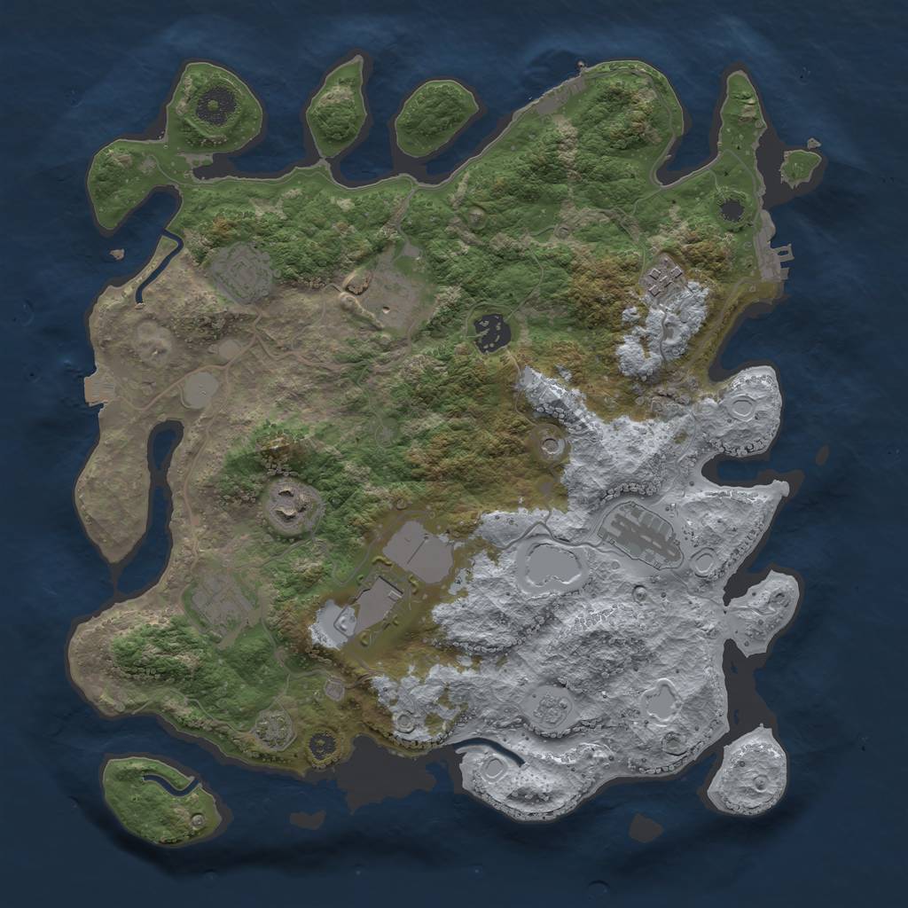 Rust Map: Procedural Map, Size: 3550, Seed: 78562731, 16 Monuments
