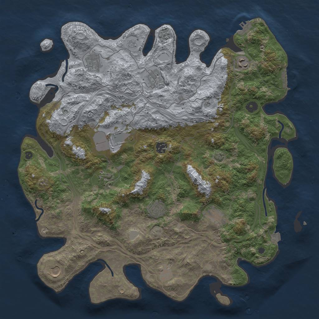 Rust Map: Procedural Map, Size: 4250, Seed: 62785595, 19 Monuments