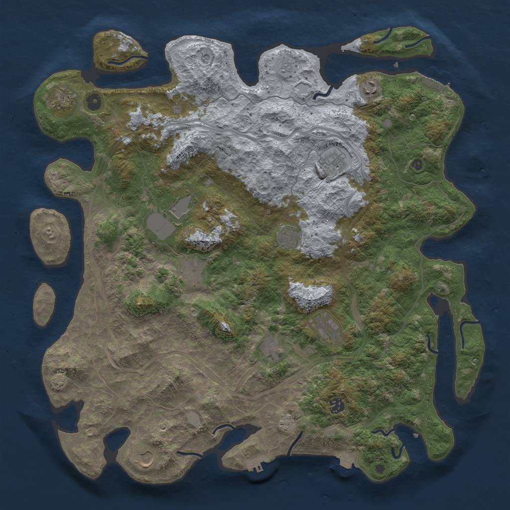 Rust Map: Procedural Map, Size: 4800, Seed: 218297913, 19 Monuments