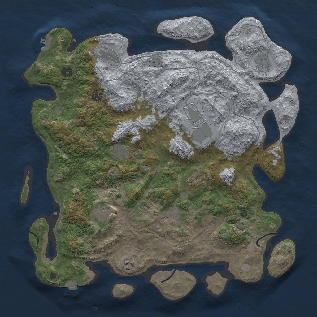 Rust Map: Procedural Map, Size: 4250, Seed: 54700787, 17 Monuments