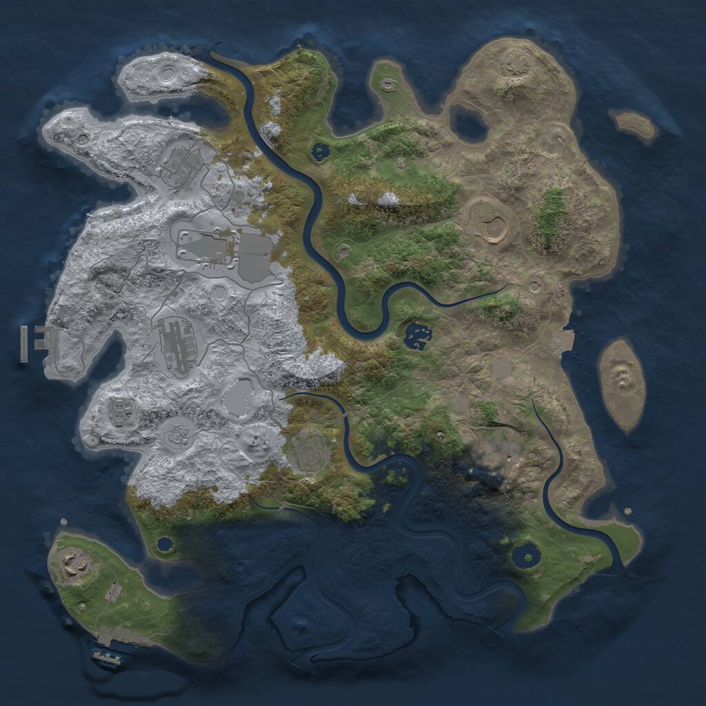 Rust Map: Procedural Map, Size: 3900, Seed: 23846721, 15 Monuments