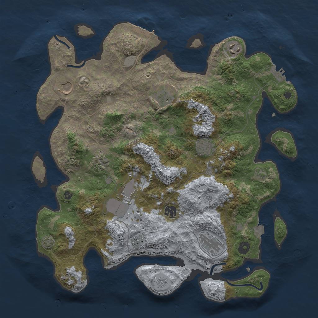 Rust Map: Procedural Map, Size: 3850, Seed: 89734091, 17 Monuments