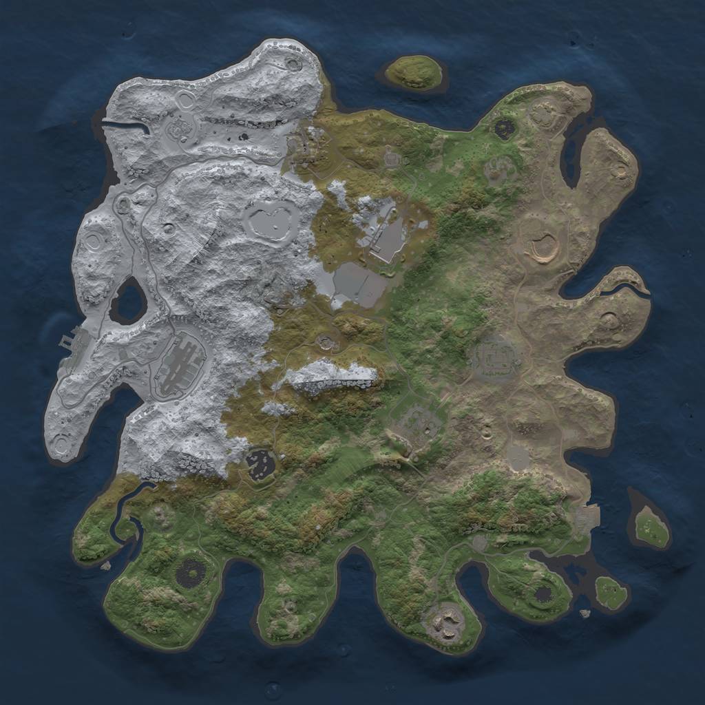 Rust Map: Procedural Map, Size: 3600, Seed: 67136328, 15 Monuments