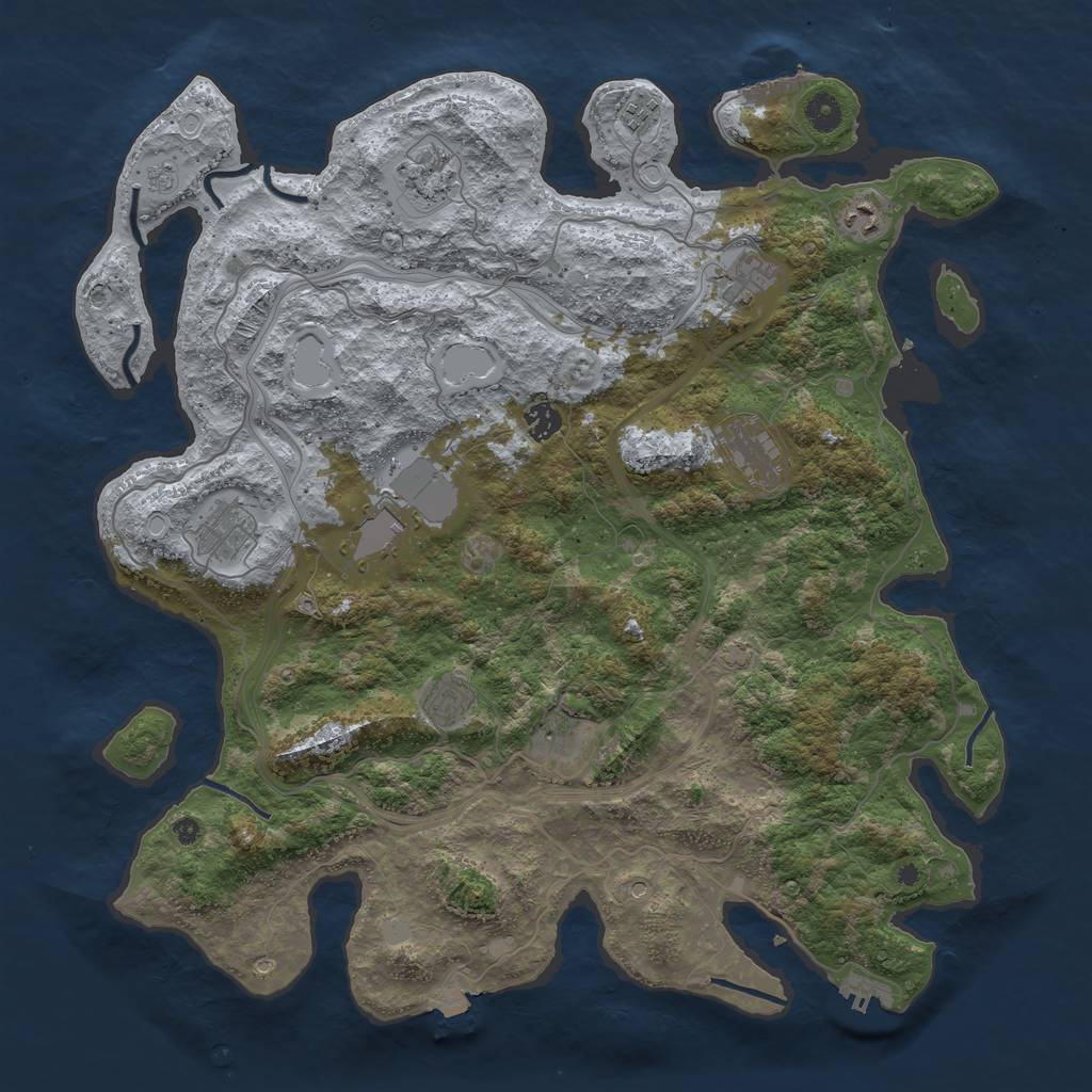 Rust Map: Procedural Map, Size: 4400, Seed: 99263174, 18 Monuments