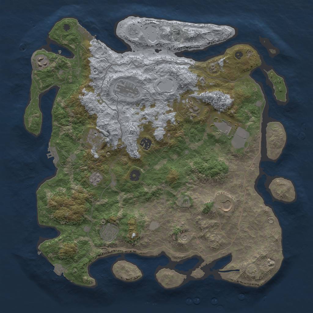 Rust Map: Procedural Map, Size: 4100, Seed: 23836633, 17 Monuments