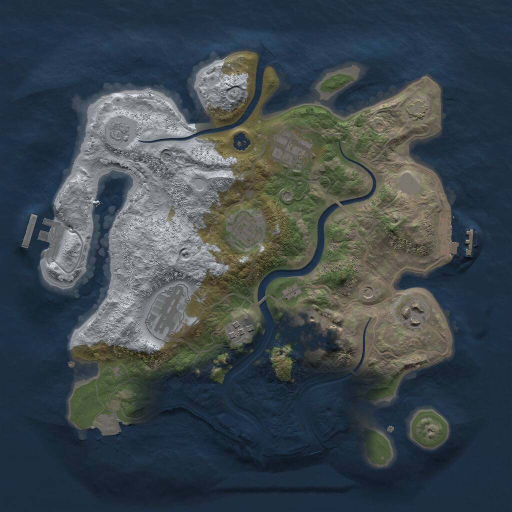 Rust Map: Procedural Map, Size: 3000, Seed: 792635983, 12 Monuments