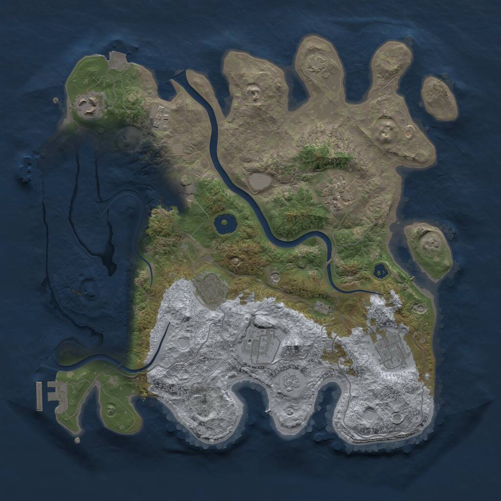 Rust Map: Procedural Map, Size: 3450, Seed: 12903649, 13 Monuments