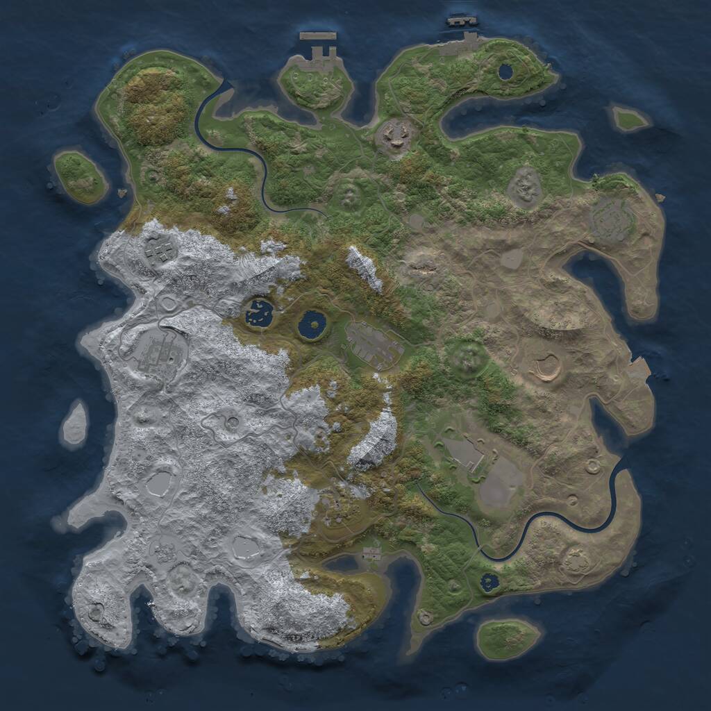 Rust Map: Procedural Map, Size: 3900, Seed: 58536819, 15 Monuments