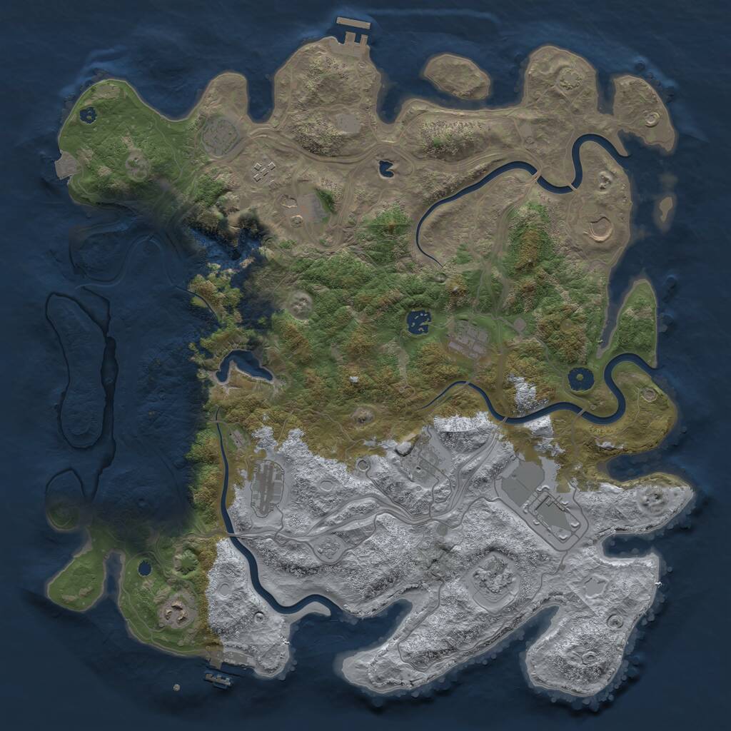 Rust Map: Procedural Map, Size: 4400, Seed: 24775970, 17 Monuments
