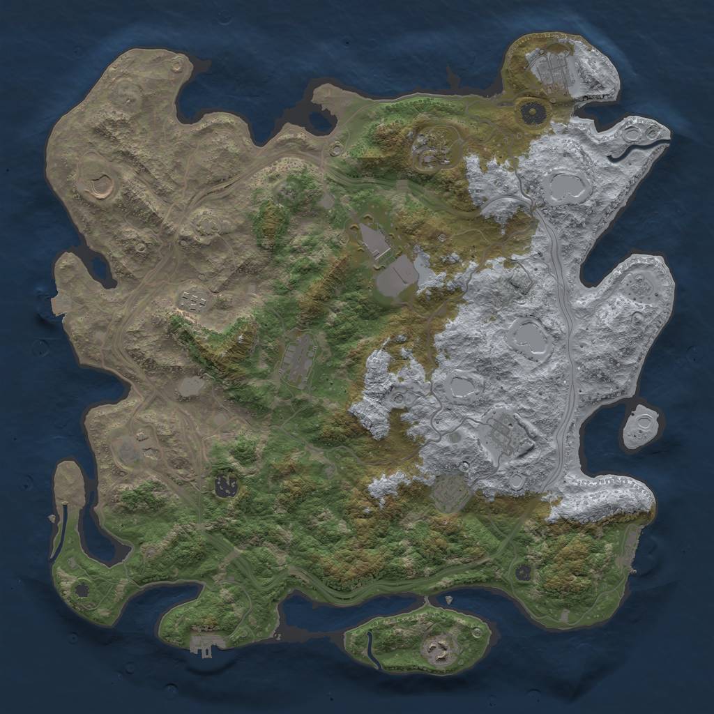 Rust Map: Procedural Map, Size: 4400, Seed: 55380375, 19 Monuments