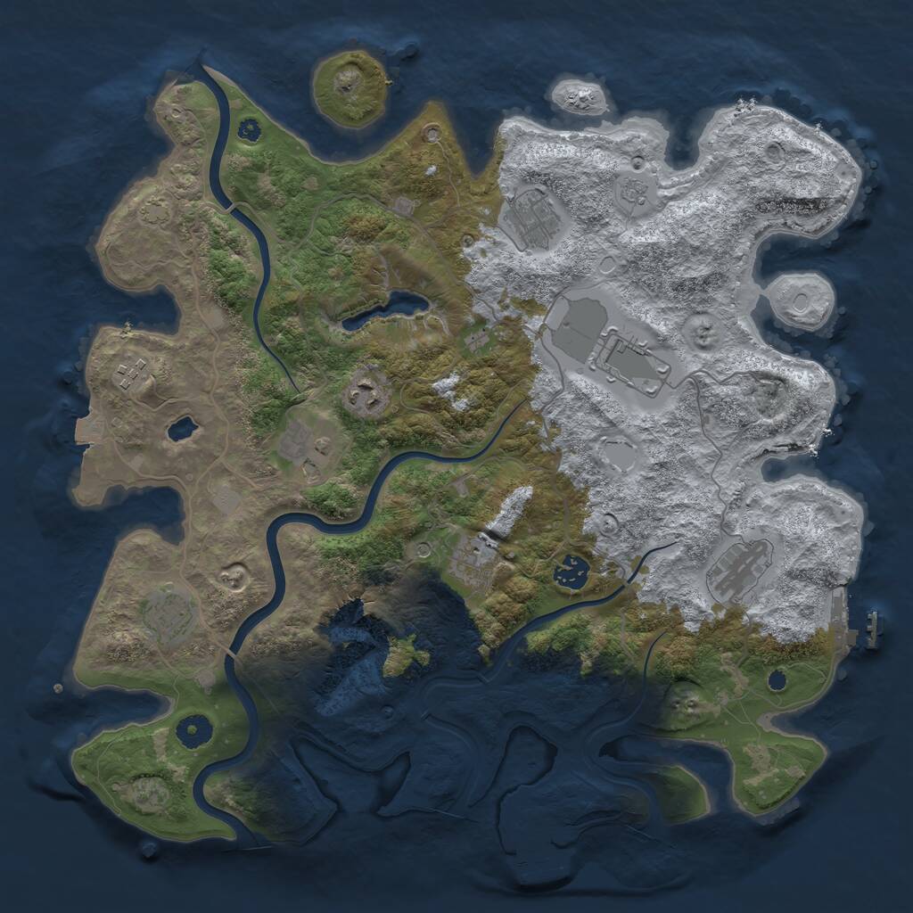 Rust Map: Procedural Map, Size: 4000, Seed: 2133333333, 15 Monuments