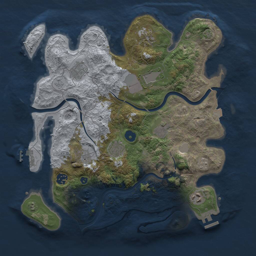 Rust Map: Procedural Map, Size: 3500, Seed: 2134532, 15 Monuments