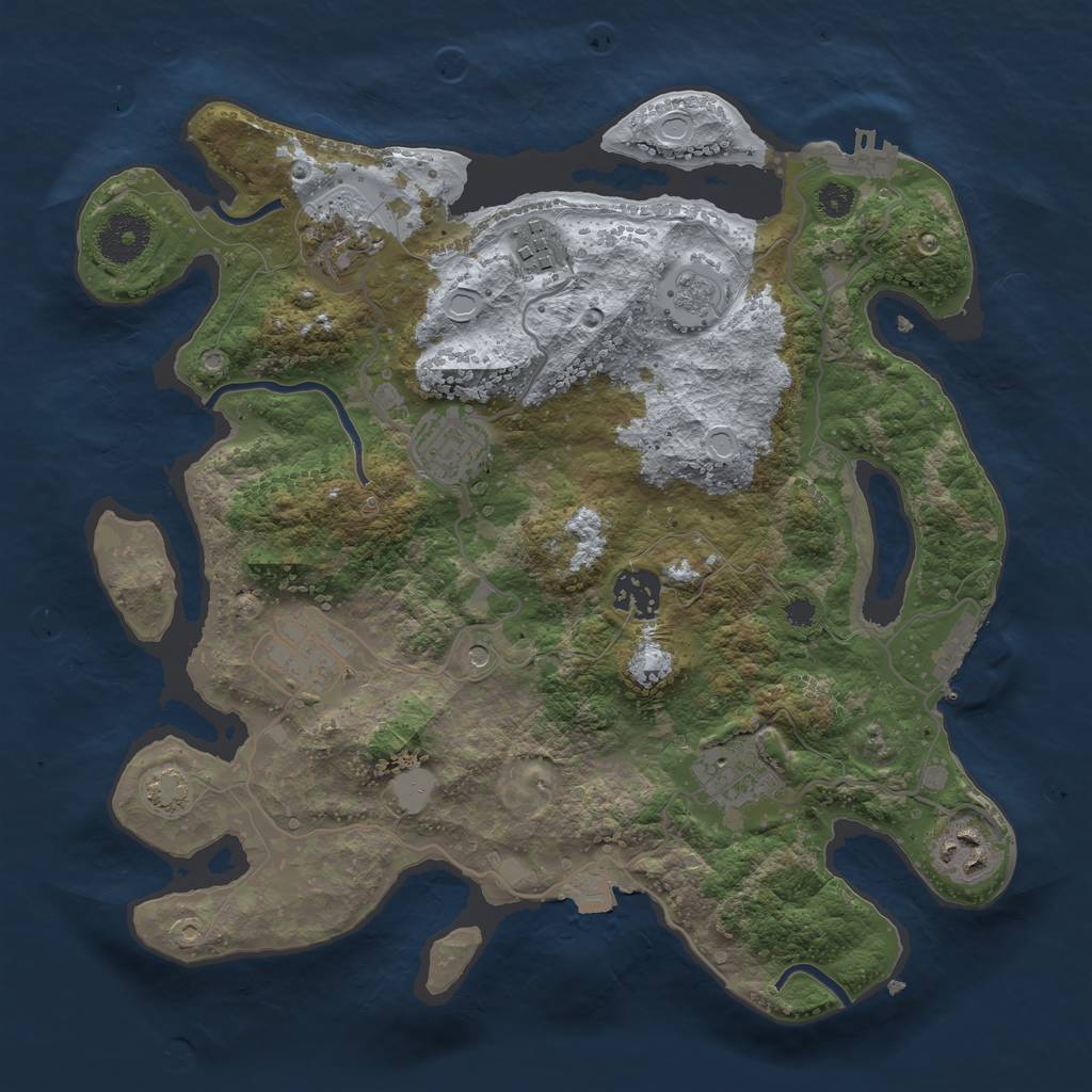 Rust Map: Procedural Map, Size: 3250, Seed: 434496871, 15 Monuments
