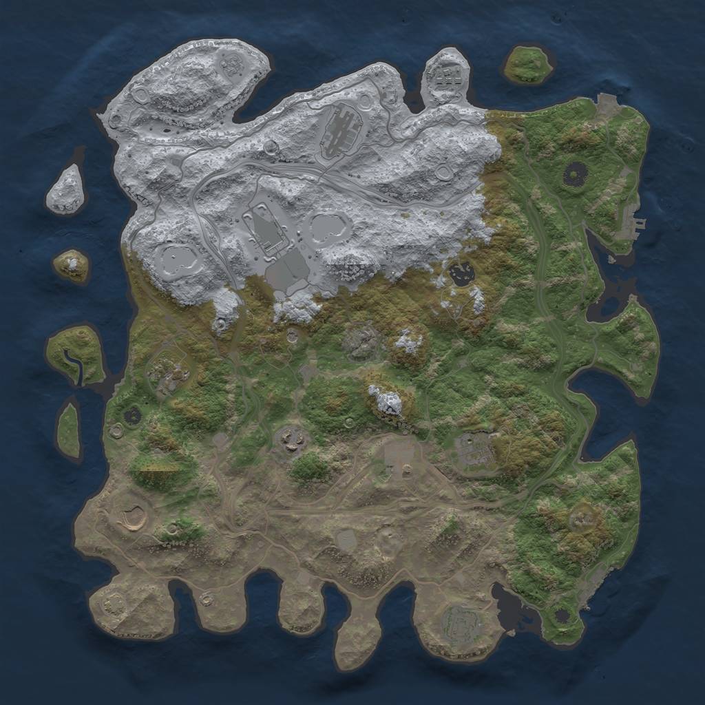 Rust Map: Procedural Map, Size: 4250, Seed: 1532195628, 18 Monuments